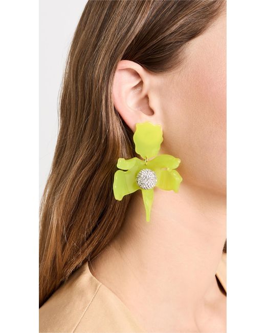 Lele Sadoughi Yellow Crystal Lily Earrings