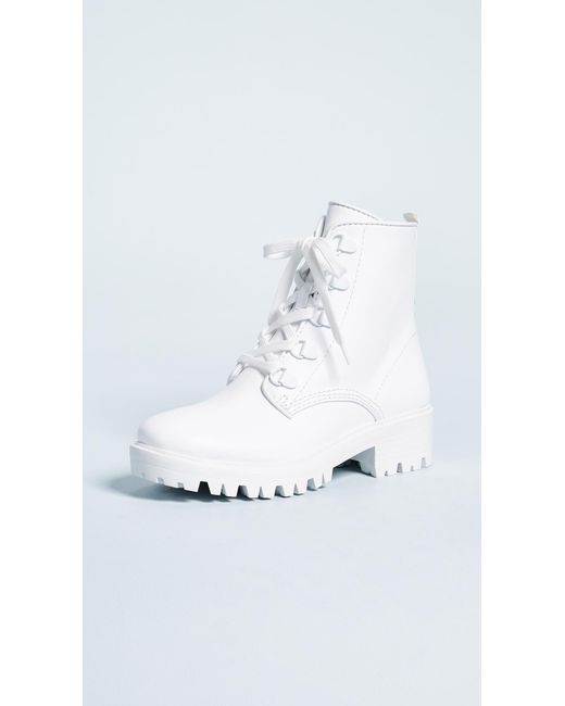 Kendall + Kylie White Epic Combat Boots