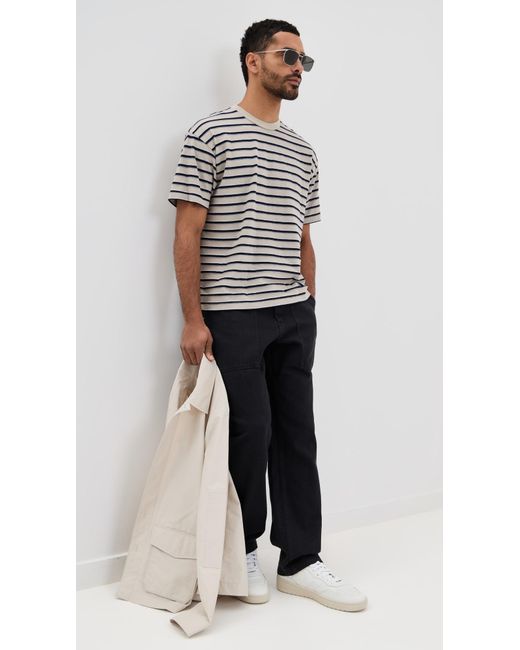 Asher Black Noah Stripe Tee for men