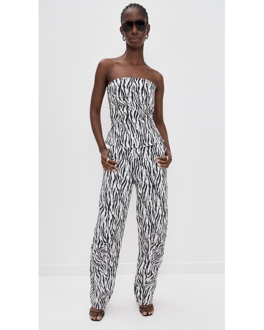 ROTATE BIRGER CHRISTENSEN Black Printed Denim Top
