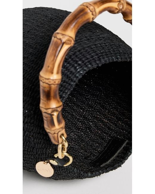 Clare V. Black Pot De Miel With Bamboo Handle Top