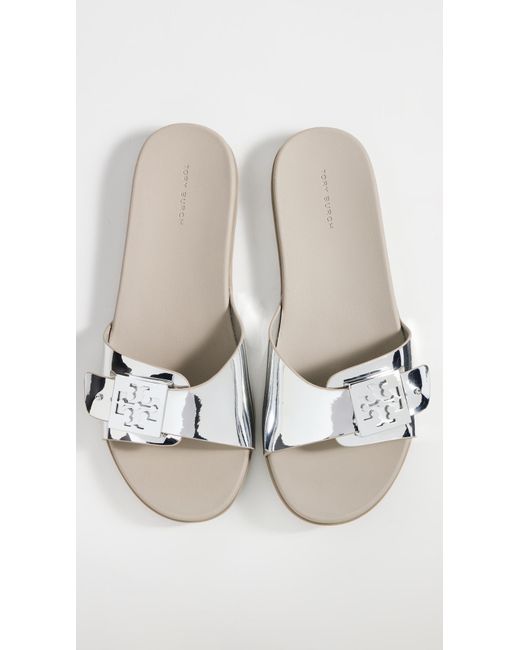 Tory Burch Black Buckle Slides
