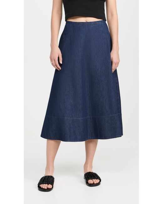 Tibi Blue Summer Denim Circle Skirt