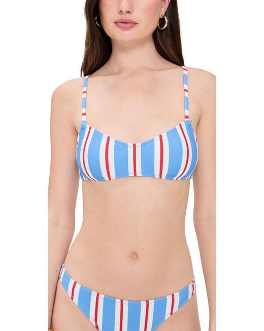 Solid & Striped Blue The Rachel Bikini Top