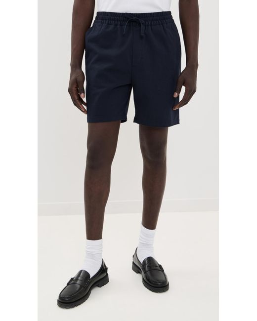 Les Deux Blue Otto Cotton Shorts 6.25 for men