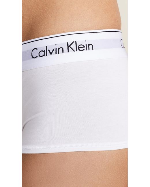 Calvin Klein Modern Cotton Boy Shorts in White Save 27 Lyst