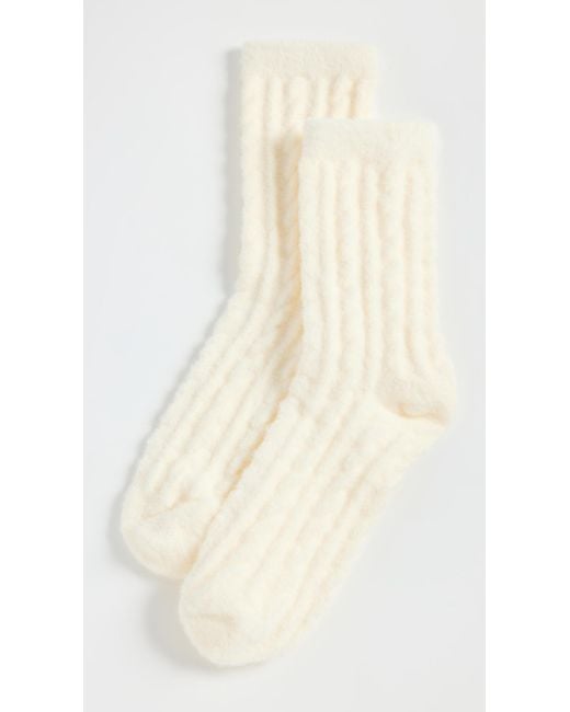 Stems White Winter Plush Cable Socks