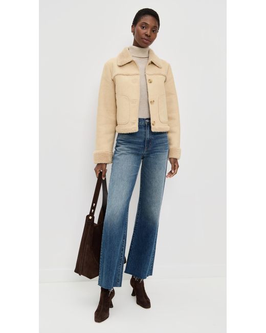 Le Jean Blue Astra Faux Suede Shearling Jacket