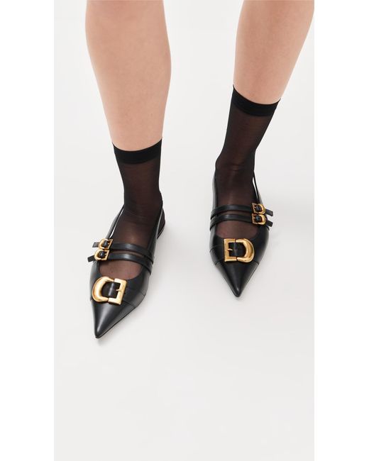 Marc Jacobs Black The Doll Shoe Slingback Flats