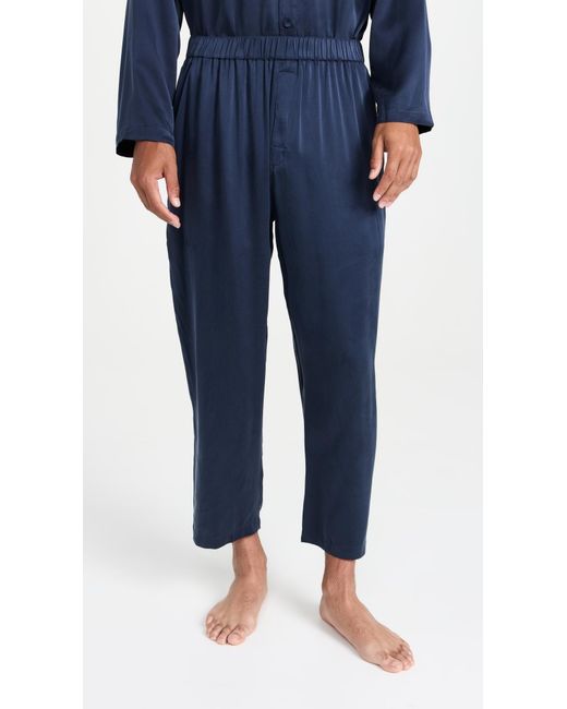 Lunya Blue Washable Silk Button Up Set for men