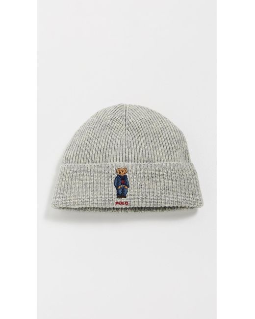 Polo Ralph Lauren Black Solid Denim Bear Beanie for men
