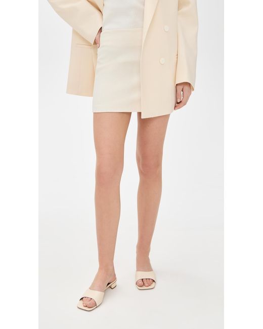Enza Costa White Crepe City Skirt