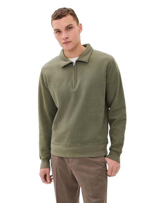KNICKERBOCKER Green Stadium Loft Knit Quarter Zip for men