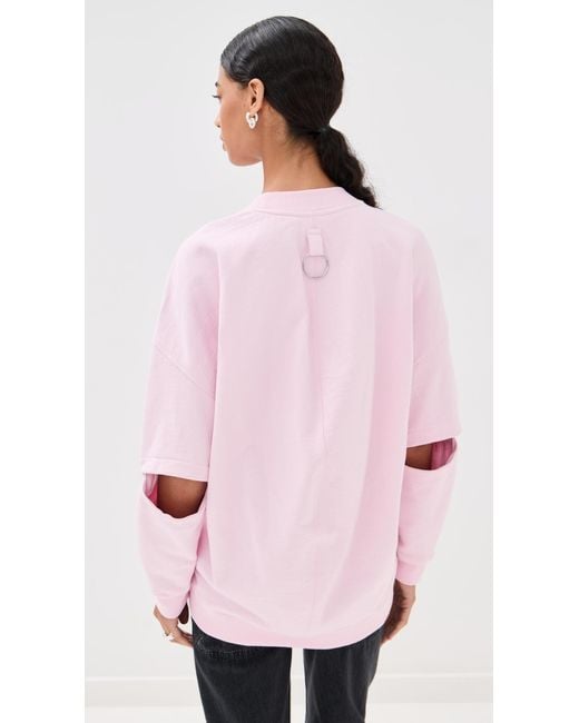 Tibi Pink Cocoon Crewneck Sweatshirt