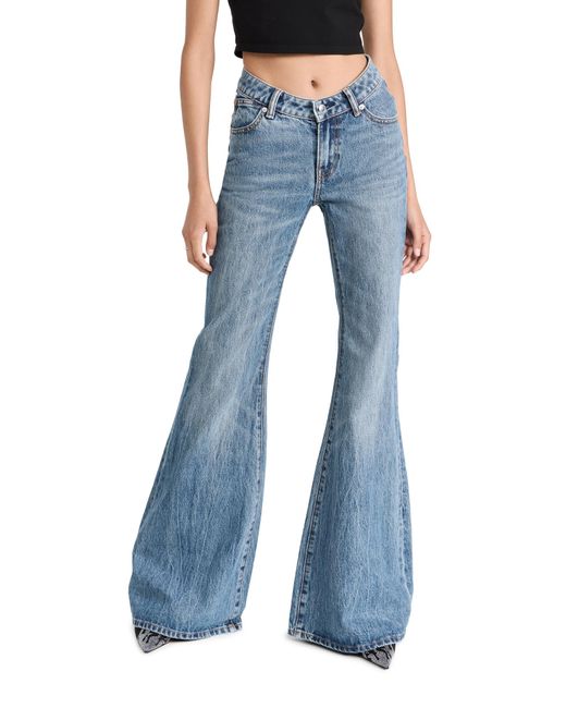 Alexander Wang Blue Scoop Front Flare Jeans