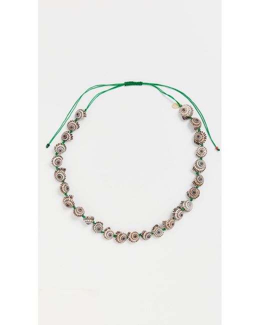 Clare V. Black Checker Shell Necklace