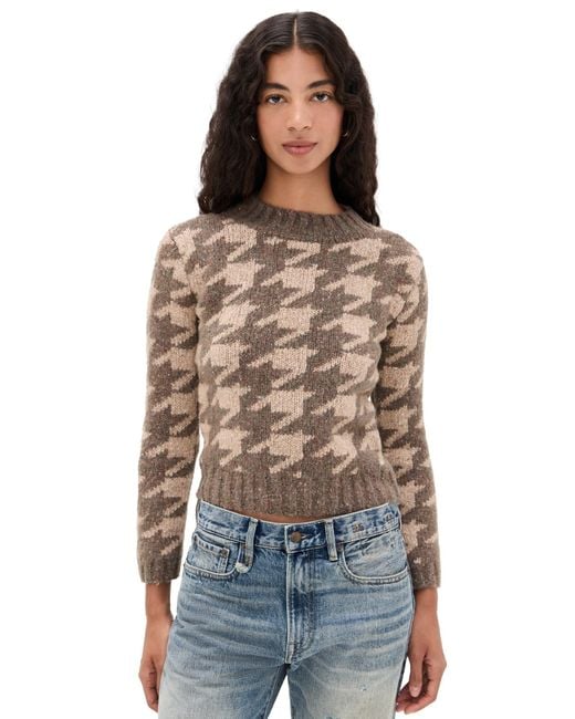 R13 Multicolor Mock Collar Shrunken Sweater