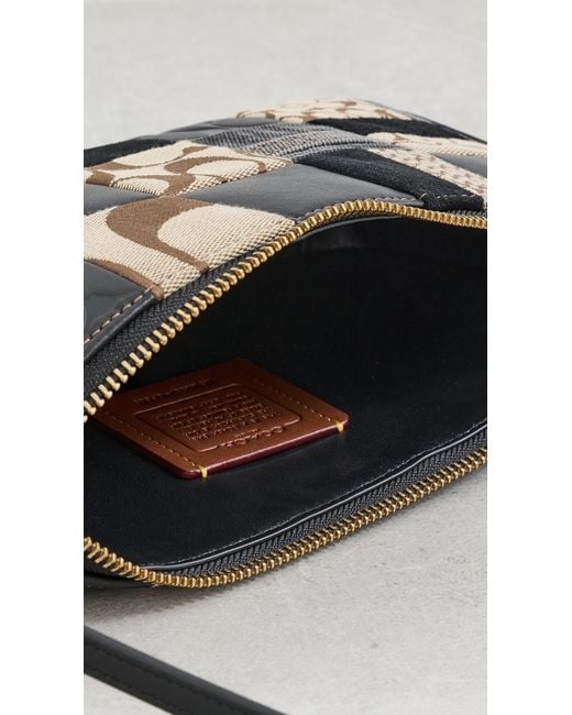 COACH Black Patchwork Leather Plaza Bag