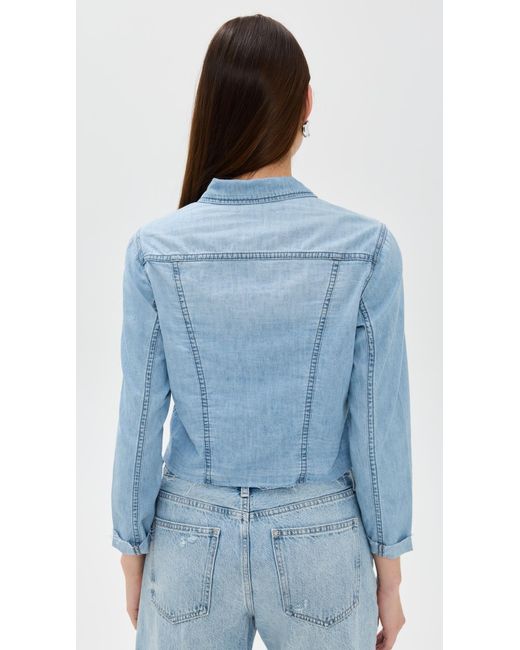 L'Agence Blue Janelle Slim Raw Jacket