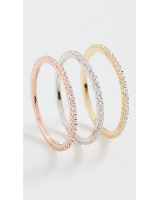 Shashi White Trinity Ring Set