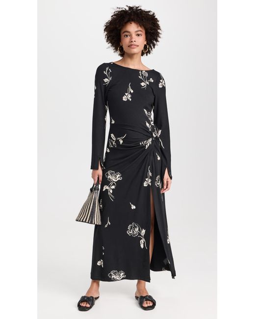 chinese dress ladies Free People Women's Split Sleeves Floral Print Mini Dress Black 2 at Amazon  Women's Clothing store main image 1
