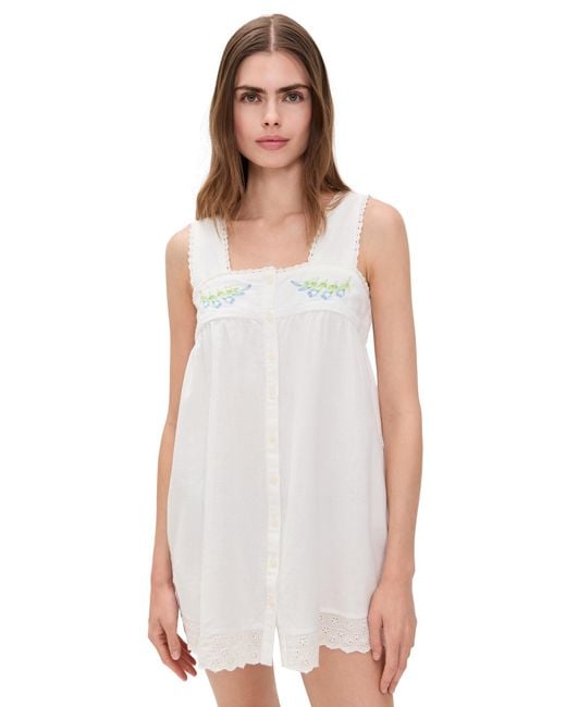 damson madder elspeth linen blend embroidered mini nap dress Natalina  Le Muse damson madder elspeth linen blend