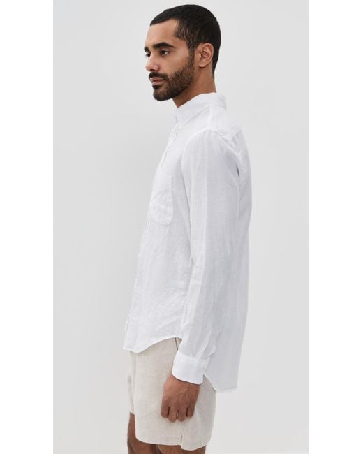 Gitman Brothers Vintage White Linen Shirt for men