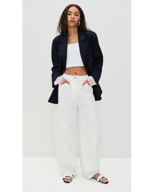 Simonett Blue Structured Sheer Cuff Blazer