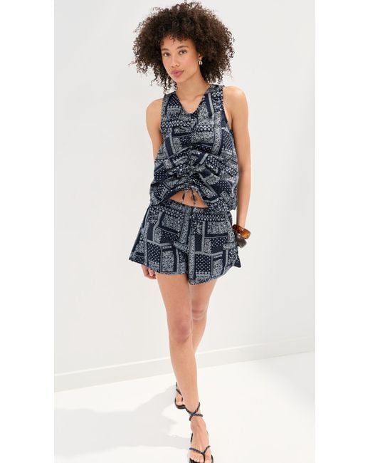 Le Bos Blue Fallon Sleevless Top