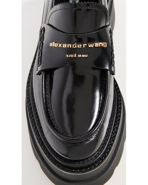 Alexander Wang Black Carter Platform Loafer In Leather