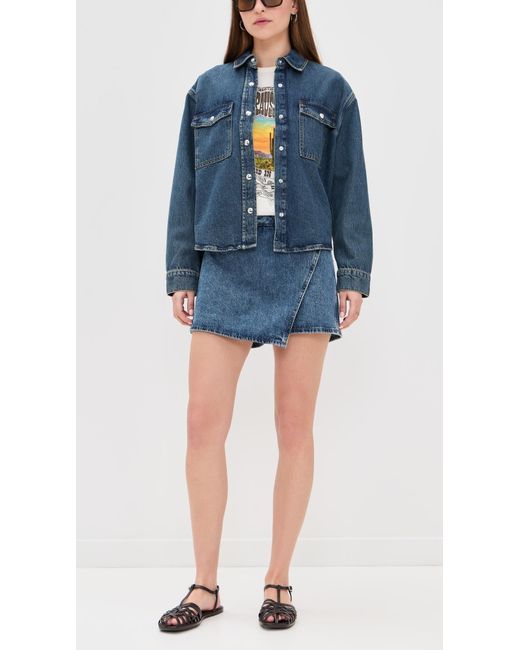 Madewell Blue Wrap Micro Mini Skort