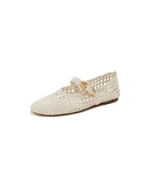 Larroude White Verona Macrame Ballet Flats