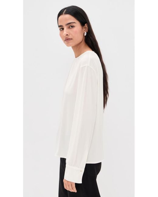 Vince White Soft Gathered Blouse