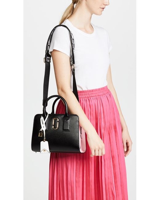 Marc Jacobs Little Big Shot Tote Leather Black Baby Pink Lyst