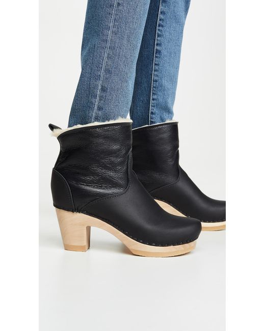 No 6 Leather Pull On Shearling High Heel Boots Lyst