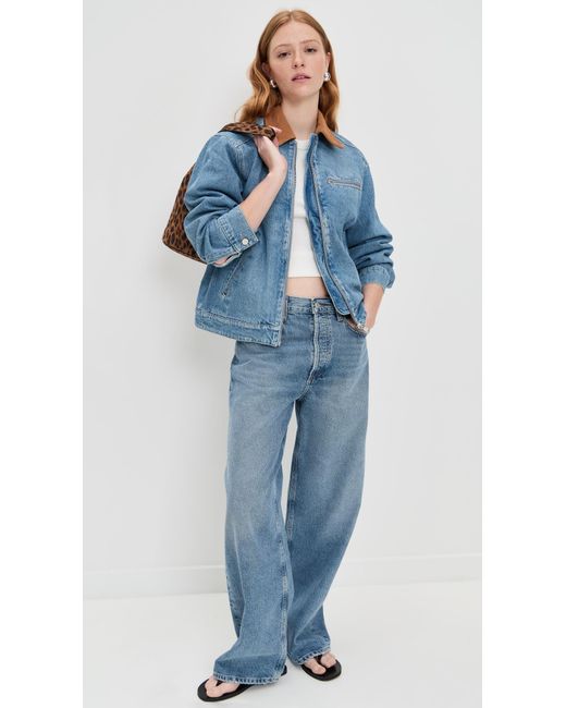 Reformation Blue Harrison Utility Jacket