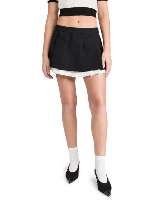 ShuShu/Tong Black Ruffled Pleat Short Skirt