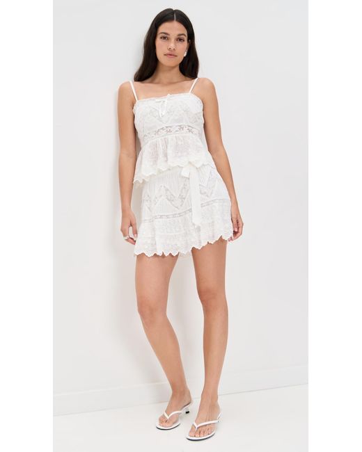 LoveShackFancy White Nerina Skirt