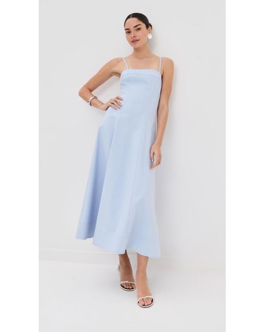 Jonathan Simkhai Blue Marisol Sleeveless Midi Dress