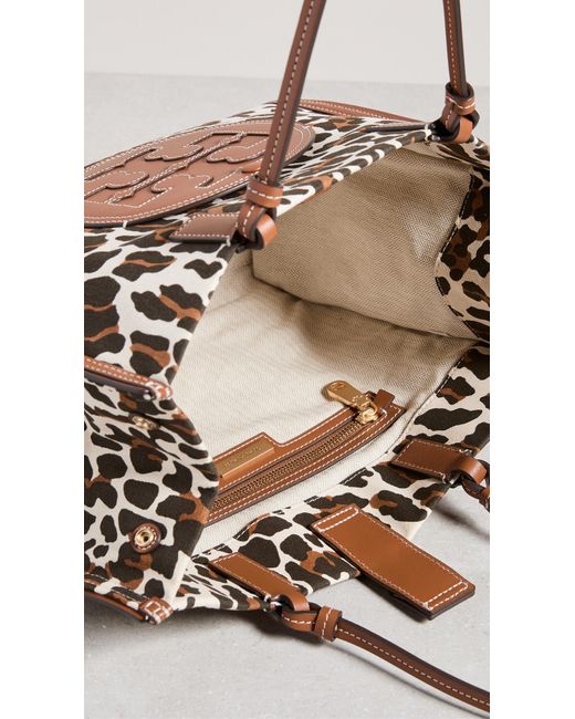 ella leopard canvas tote bag