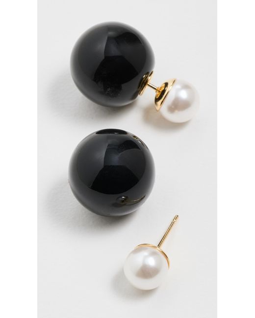 Shashi Black Double Ball Earrings
