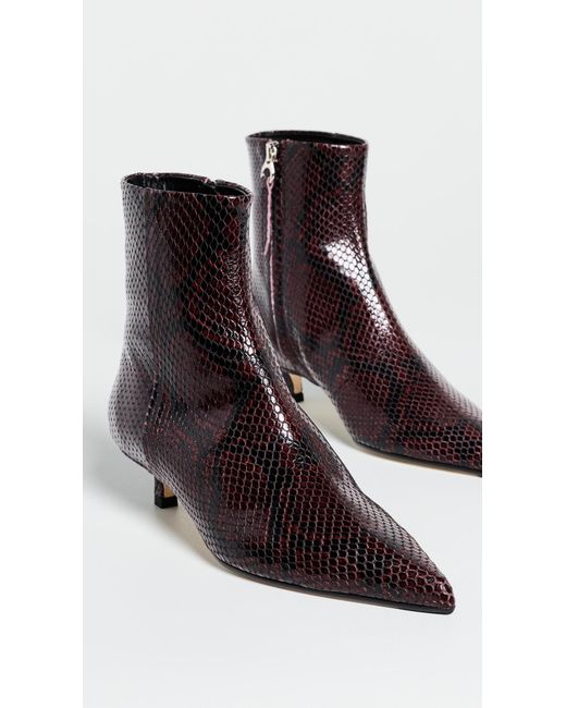 Aeyde Black Sofie Snake Print Ankle Boots