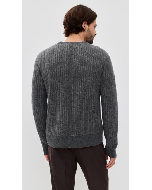 Rag & Bone Black Chevron Wool Knit Crew for men