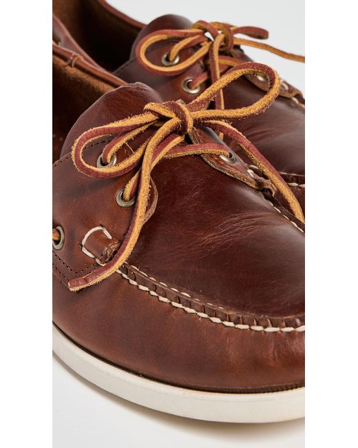 Sebago Brown Dockside Portland Wax Leather Boat Shoes for men