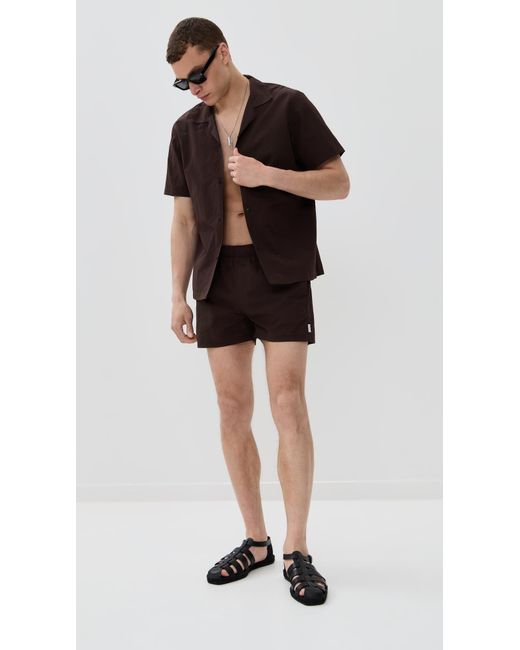AUTO-REPLY Black Solid Sebastian Swim Trunks 4 for men