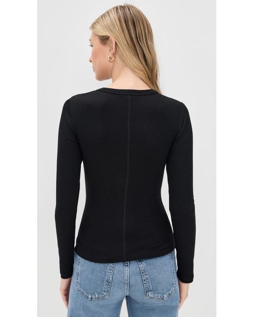 Madewell Black Modal Rib Long Sleeve Crew