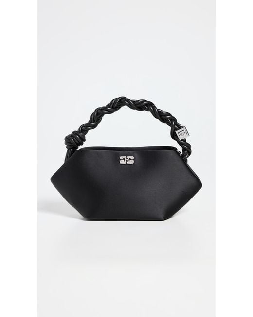 Ganni Black Bou Bag Mini Soir Satin