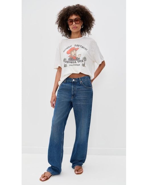 Re/done White Joshua Tree Boyfriend Tee