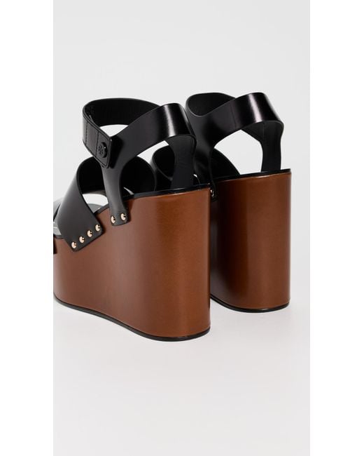 Tory Burch Black Stud Platform Wedges