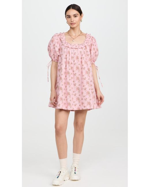 Damson Madder Pink Jemima Ruffle Mini Dress